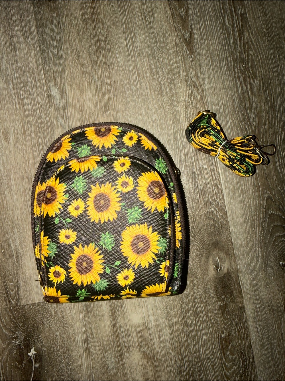 Sunflower Print Kids Crossbody Bag - Yellow Sunflower